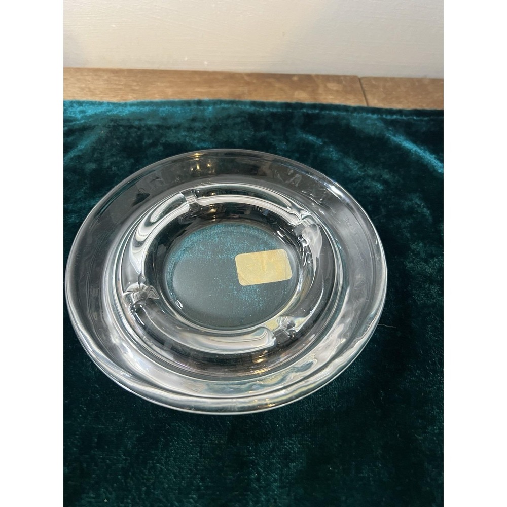 Vintage Clear Glass Ashtray Libbey With Sticker